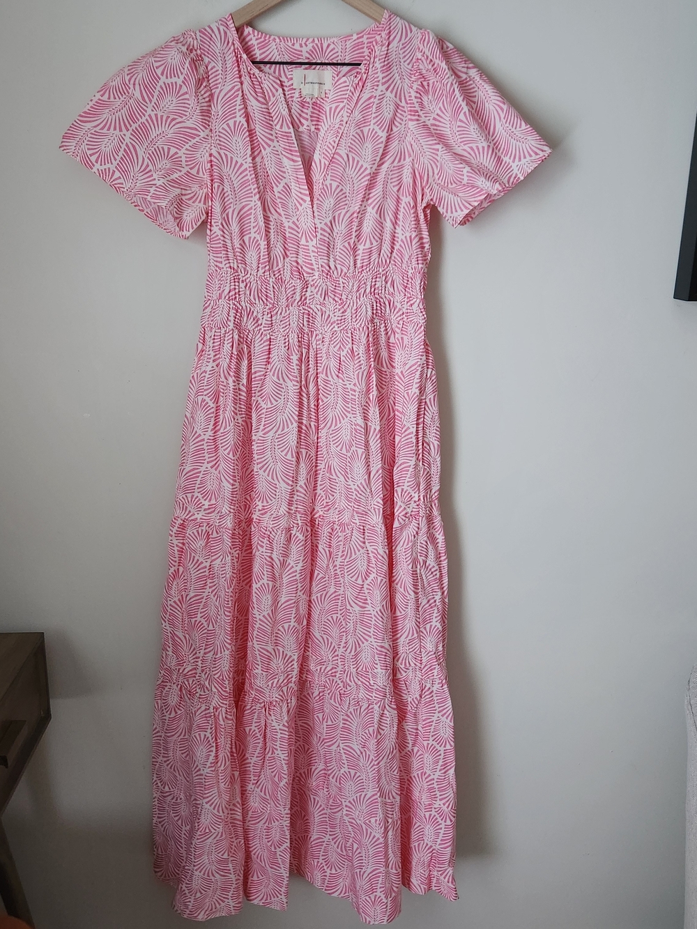 Anthropologie | The Somerset 100% Cotton Maxi Dress Raspberry Motif - Size S - Picture 2 of 12